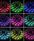 Battery Powered RGB LED Strip Lights 2M Long With 3 Button Controller Waterproof Rope Lights Color Changing lit in various colors