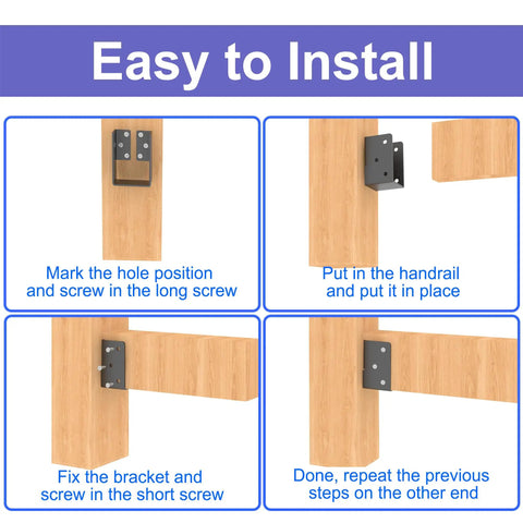 Concealed Joist Hanger Bracket Set, 4 Pack, 201 Stainless Steel, 4x6 Joist Brackets With Screws For Railing, Wood Posts, Beams, Fences, And Handrails Built Tough For Outdoor Use