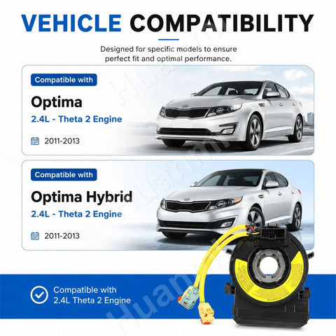 Vehicle compatibility for Dash Clock Display Assembly For Kia Optima 2011-2013 And Hybrid Models showing Optima and Hybrid models.