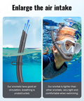 Foldable Silicone Snorkel For Adults With A Wide Tube For Effortless Breathing Anti Drop Design in use underwater by swimmer