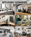 Various setups showcasing the Straight Up Smooth 200g Automatic Coffee Roaster Machine For Home Kitchens in different environments.