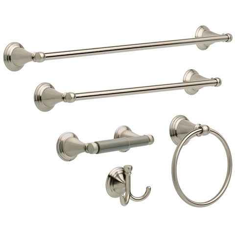 24 Inch Brushed Nickel Towel Rack For Bathroom And Kitchen alongside matching bathroom hardware set