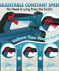 Cordless Leaf Blower 630 CFM 160 MPH 21V With Dual 4Ah Batteries And Charger Included Battery showing adjustable speed feature