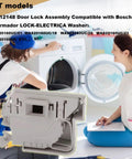 Door Lock Assembly For Washer Electric Lock Replacement 00612148, white plastic washer door lock with model fit text