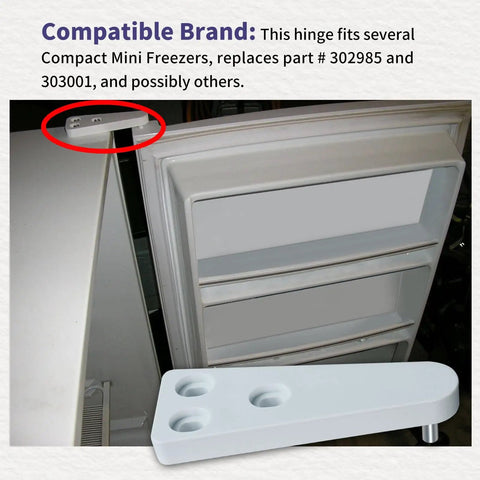 Top Freezer Hinge Replacement For Mini Compact Freezers Replaces 302985 And 303001 Fits Most Small Freezers Easy Install Durable