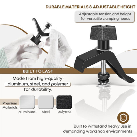 Close-up of Replacement Track Clamps Kit for Clamp Trak Accu Cut Adaptive Cutting System Mini Trak and Universal Trak Kits.