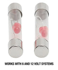 2 Piece Replacement Bulbs For Circuit Testers Works With 6V And 12V Systems features two glass bulbs with pink filaments