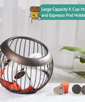 Two Piece Coffee Pod Holder Set With Large Capacity For 30 Cups Or 42 Pods Stainless Steel Cup Organizer displayed on counter