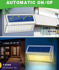 30 LED Solar Step Lights Outdoor 10 Pack Warm White No Fuss Install Stainless Steel Post Lights IP65 Waterproof Auto On Off