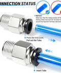 Pro Grade Straight Push To Connect Pneumatic Fitting One Eighth Inch Tube OD To One Eighth Inch NPT Male Thread connection diagram