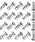 20 Pack Single Hole Clevis Pins M6 x 16mm 304 Stainless Steel Flat Head for Mechanical Linkage Fixed Parts Ship Rigging Link Hinge Pins Reusable Quick Connect Hardware, 20-pack