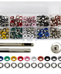 300 Set Metal Grommet Kit With Eyelets And Washers, Includes Base, Punch And Install Tool, 10 Color Grommets For DIY Clothes