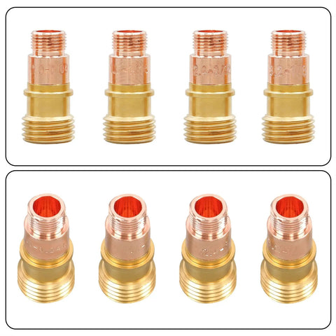 Pro Grade TIG Welding Torch Kit With Alumina Nozzle Collets And Stubby Gas Lens Fittings Fit For WP17 WP18 WP26 detailed view