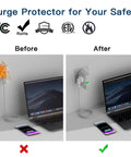 Keep Your Setup Locked Down Against Rough Power Surges With This Sleek Single Outlet Surge Protector Featuring Bright Leds And Automatic Voltage Guard For Tv Pc Fridge 120V before and after comparison image.
