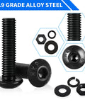 Close-up of Massive 1705 Piece Machine Screw Kit With Metric Bolts M2 M3 M4 M5 Nuts Lock Washers Hex Screws in Alloy Steel 10.9