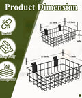 Diagram of 4 Pack Heavy Duty Slatwall Baskets Set For Garage And Shop Organization with dimensions and features listed.