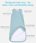 Soft Breathable Viscose Bamboo Sleep Sack For Babies 6 12 18 Months One TOG Wearable Blanket With Two Way Zipper Slate Color
