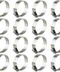 Beefed-Up Stainless Steel Hose Clamp 27-51mm 1-2 Inch Worm Gear Band Clamp, set of 16, corrosion resistant, for various uses