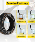 Hydraulic Hose Three Eighths Inch By One Hundred Feet Coiled, 4800 PSI, Dual High Tensile Steel Wire Braid, Flexible Bulk Rubber Oil Hose For Heavy Duty Equipment