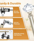 Adjustable Curtain Rod Set For Windows 20 To 53 Inches And Telescoping 32 To 58 Inch Splice Rod, 3/4 Inch Diameter