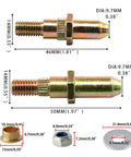 Dimensions of pins and parts in Door Hinge Roller Pin And Bushing Repair Kit For Chevy GMC 1999-2007 Trucks And SUVs 4-Hinge Fix