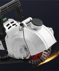 Close-up of the Top Rated Heavy Duty Wall Chaser Machine for quick concrete grooving, with spark detail during operation.