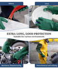 Two Pairs Of Chemical Resistant Long Rubber Gloves Heavy Duty Waterproof For Chemical And Acid Work 25 Inch Length product in diverse usage scenarios