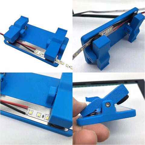 Soldering Clamp For Circuit Boards And LED Light Panels, Precision Wire Fixture For PCB Assembly, heat-resistant blue clamp