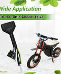 Ebike Controller Main Line Wire Harness Assembly For Tuttio Soleil01 Ebike M Button Display, shown next to an electric bicycle.