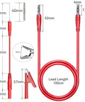 4mm Banana Plug Test Leads Kit With Wire Piercing Probes, Extension Cables And Alligator Clips For Multimeter Electrical Testing Red And Black