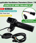 Full Twist Throttle Grip For 48V E Bikes And Scooters With LCD Display And Key Lock No Fuss Plug And Play 3 Pin Connector