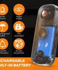 Wireless Video Doorbell Camera With Chime And 2 Way Audio, features and benefits shown in graphic format