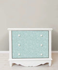 Blue Aqua Poplin Texture Peel And Stick Wallpaper For Smooth Surfaces on white dresser drawers