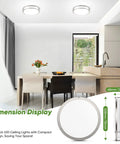 Kitchen with two 13-inch brushed nickel 2 Pack 36W 3600LM LED Flush Mount Ceiling Lights Ultra Bright Daylight White 5000K.