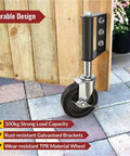 Built Tough As Nails Heavy Duty Gate Caster Wheel With Four Inch Spring Loaded Swivel Roller crafted for wooden fences, showing sturdy design.