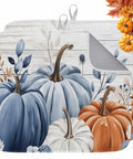 Must Have Fall Kitchen Dish Drying Mat Set Two Pack With Blue Pumpkin Pattern Leaves Floral Wood Grain 16 By 18 Inches