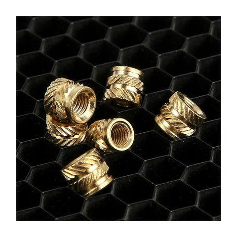 Rock Solid Brass Heat Set Knurled Threaded Insert Nuts No Sweat Assembly For 3D Printing And Plastic Injection Molding Reliable Plug And Play Fit Across M2 To M6 Sizes Built Tough Hardware