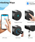 5 In 1 Smart Door Lock With Fingerprint Keypad IC Card Code And Physical Key Bluetooth App Unlock TTLock unlocking methods