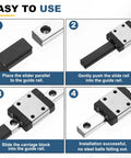 MGN7 150mm Linear Sliding Rail Guide With MGN7C Carriage Block For Mini CNC Machines And 3D Printers, Boss Level Precision Linear Motion Rail For Smooth, Reliable Engraving And Fine Details, steel linear rail and carriage installation steps