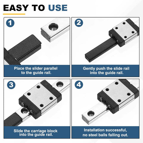 MGN7 150mm Linear Sliding Rail Guide With MGN7C Carriage Block For Mini CNC Machines And 3D Printers, Boss Level Precision Linear Motion Rail For Smooth, Reliable Engraving And Fine Details, steel linear rail and carriage installation steps