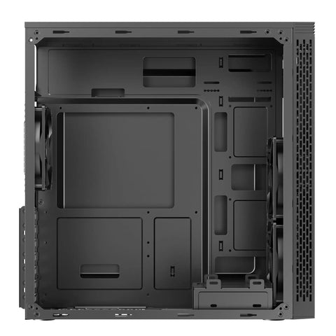 Black USB 3.0 Steel ATX Mid Tower PC Case With Front 2x120mm And Rear 1x120mm Preinstalled Fans Supports Up To 370mm Graphics Card