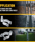 1-5/8 Inch Chain Link Gate Hinge Kit With Male And Female Hinges, Galvanized Steel Fence Hardware, Fits 1-5/8 Inch Posts And Frames, Two Pack Included For Easy Gate Swing