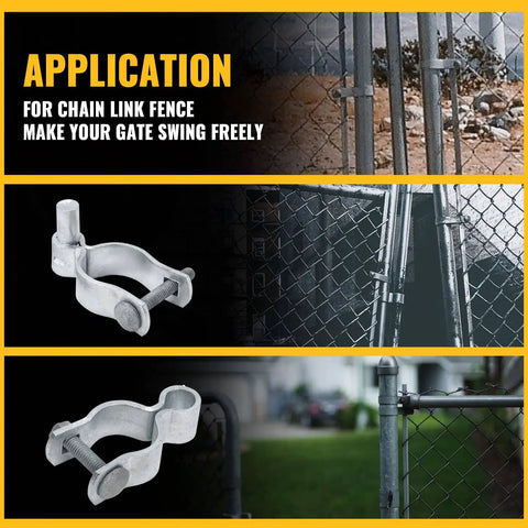 1-5/8 Inch Chain Link Gate Hinge Kit With Male And Female Hinges, Galvanized Steel Fence Hardware, Fits 1-5/8 Inch Posts And Frames, Two Pack Included For Easy Gate Swing