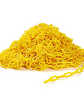 200 Ft Yellow Plastic Chain Barrier For Crowd Control And Event Decor, Heavy Duty Weatherproof UV Resistant Safety Links