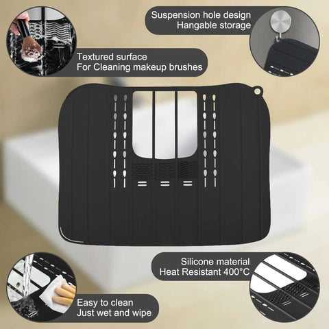 Slick Foldable Sink Cover For Maximum Counter Space Saving With Durable Silicone Build Heat Resistant Design And Quick Roll Bathroom Storage Solution That Hits Different