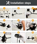Installation steps for 6 Light Rustic Vintage Chandelier With Glass Globes Black Mid Century Pendant Lighting For Dining Room Living Room Foyer