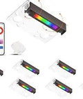 Smart Hardscape Paver Lights 4 Inch 2W Low Voltage Kit with app control and RGBCW color display, hub and phone app shown