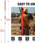 Score This Awesome Two Tone Aluminum Rod Kit With Quick Lock Ideal For Rotary Laser Level Elevation Measurements Absolute And Differences Up To 7.87 Feet With Dual Scales Carry Bag Included, 240cm measurement rod in construction site