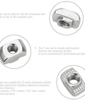 Hammer Head T Slot Nut Kit For Aluminum Profiles, 180 Piece 2020 Series M3 M4 M5 Drop In Fasteners, multiple views displayed