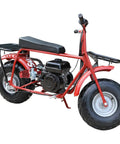 Red mini bike equipped with VM22 Carburetor Kit Replacement For Predator 212cc 196cc 224cc Engines And GX160 GX200 Coleman CT200U.